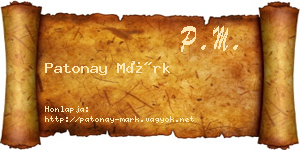 Patonay Márk névjegykártya